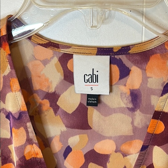 CAbi Lavender; Orange & Purple Faux Wrap Blouse - Picture 2 of 6